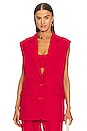 view 1 of 5 Irena Sleeveless Tailored Blazer in Roma Red