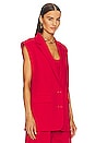 view 3 of 5 Irena Sleeveless Tailored Blazer in Roma Red