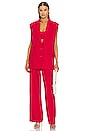 view 5 of 5 Irena Sleeveless Tailored Blazer in Roma Red