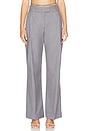 view 1 of 4 Asher Low Rise Slouch Pant With Tie in Steel Grey