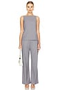 view 4 of 4 Asher Low Rise Slouch Pant With Tie in Steel Grey