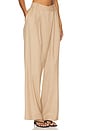 view 2 of 6 Asher Asymmetrical Pleat Front Pant in Latte