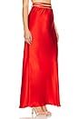 view 2 of 4 Milenna Silk Bias Tie Maxi Skirt in Chilli Red
