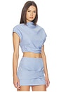 view 2 of 4 Asher Cap Sleeve Top in Chambray Blue