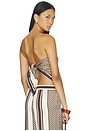 view 3 of 5 Tyler Silk Scarf Top in Bone,choc & Sand