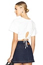 view 3 of 4 Alda Open Back Drawstring Crop T Shirt in White