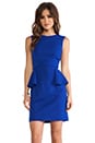 view 1 of 5 Italian Ponte Alessandra Peplum Dress in Cobalt