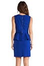view 4 of 5 Italian Ponte Alessandra Peplum Dress in Cobalt