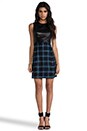 view 2 of 6 Everett Plaid Leather Combo Marlee Dress in Black & Lapis Multi