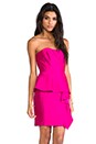 view 3 of 5 Silk Gazar Melania Dress in Fuschia