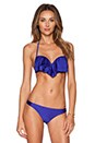 view 1 of 3 Klein Blue Push Up Flounce Bikini Top in Klein Blue
