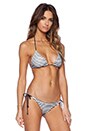 view 2 of 3 Black & White Scallop Triangle Bikini Top in Black & White