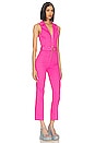 view 2 of 3 Jacksonville Cropped Jumpsuit in Hot Pink Denim