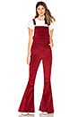 view 1 of 3 Berkeley Bell Corduroy Overalls in Crimson