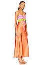 view 2 of 3 Calloway Cut Out Dres in Cantaloupe Luxe Satin