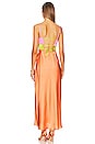 view 3 of 3 Calloway Cut Out Dres in Cantaloupe Luxe Satin