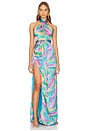 view 1 of 3 Adele Halter Maxi Dress in Guava Punch