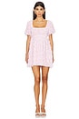 view 1 of 4 Smitten Baby Doll Dress in Rosette Mesh Pink