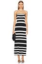 view 1 of 3 Island Nights Tube Dress in Black White Stripe Knit