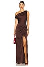 view 1 of 3 Jodie Dress in Chocolate Luxe Satin