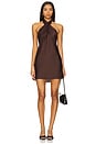 view 1 of 3 Jasmine Mini Dress in Chocolate Luxe Satin