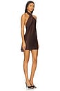 view 2 of 3 Jasmine Mini Dress in Chocolate Luxe Satin