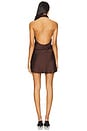 view 3 of 3 Jasmine Mini Dress in Chocolate Luxe Satin