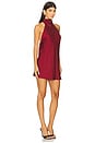 view 3 of 4 Lisa Mini Dress in Cranberry Luxe Satin