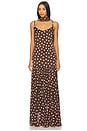 view 1 of 4 Dalia Maxi Dress in Chocolate Brown Polka Dot