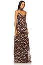 view 3 of 4 Dalia Maxi Dress in Chocolate Brown Polka Dot