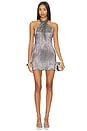 view 1 of 4 Jasmine Tie Mini Dress in Pleated Silver