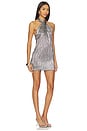 view 2 of 4 Jasmine Tie Mini Dress in Pleated Silver