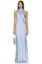 view 1 of 3 Lisa Maxi Dress in Blue Luxe Satin