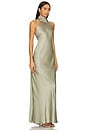 view 2 of 3 Lisa Maxi Dress in Moss Green Luxe Satin