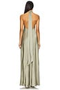 view 3 of 3 Lisa Maxi Dress in Moss Green Luxe Satin