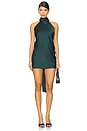 view 2 of 4 x REVOLVE Lisa Mini Dress in Emerald Green Satin