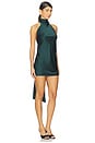 view 3 of 4 x REVOLVE Lisa Mini Dress in Emerald Green Satin