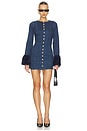 view 1 of 3 Rockefeller Mini Dress in Subzero Indigo With Faux Fur