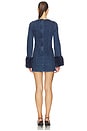 view 3 of 3 Rockefeller Mini Dress in Subzero Indigo With Faux Fur