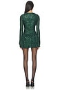 view 3 of 4 Zelda Mini Dress in Emerald Sequins