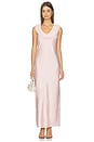 view 1 of 3 ROBE MAYA in Powder Pink Luxe Satin
