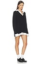 view 2 of 3 Lyle Collared Sweater Dress in White & Black Knit