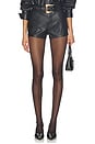 view 1 of 6 Asher Short in Black Faux Leather