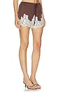 view 2 of 6 Sandra Shorts in Chocolate Satin