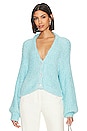 view 1 of 5 Clemmie Cardi in Highlighter Blue Knit