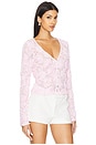 view 2 of 5 MAXENE 탑 in Rosette Mesh Pink