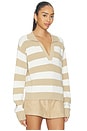 view 2 of 4 JERSEY LEAGUE SWEATER in Beige Rugby Stripe Knit