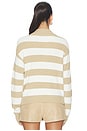 view 3 of 4 JERSEY LEAGUE SWEATER in Beige Rugby Stripe Knit