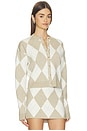 view 2 of 4 GILET THROW ON in Neutral Argyle Knit