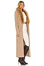 view 2 of 3 Lombardi Long Cardigan in Taupe in Taupe With Faux Fur